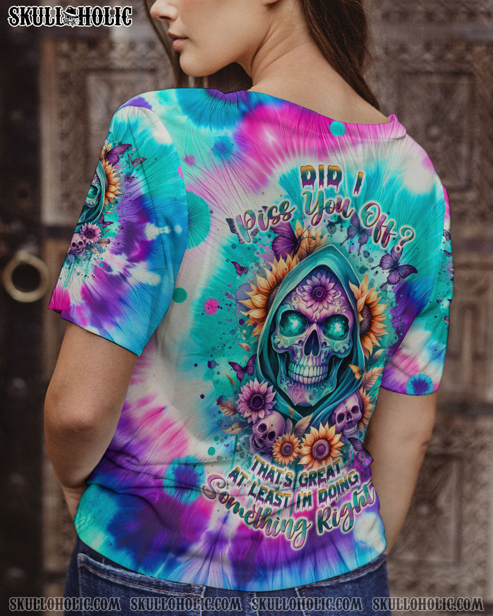 BLISSCORNERS DID I PISS YOU OFF SKULL TIE DYE ALL OVER PRINT