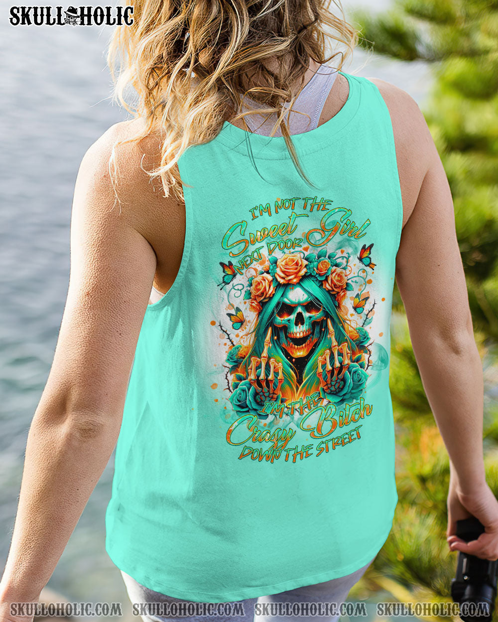 BLISSCORNERS YOU COULDN'T HANDLE ME MESSY BUN SKULL ALL OVER PRINT
