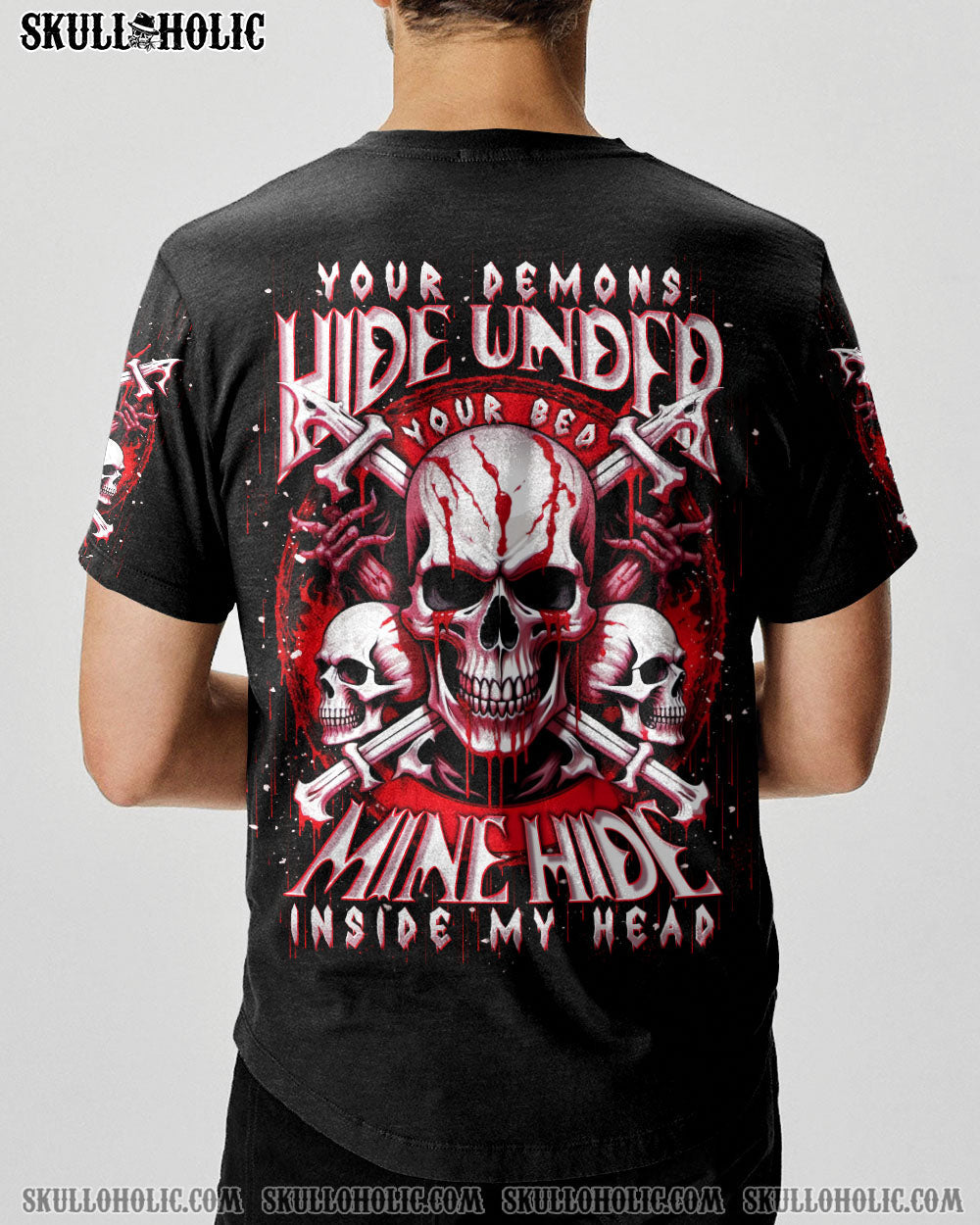 BLISSCORNERS YOUR DEMONS HIDE UNDER YOUR BED SKULL ALL OVER PRINT