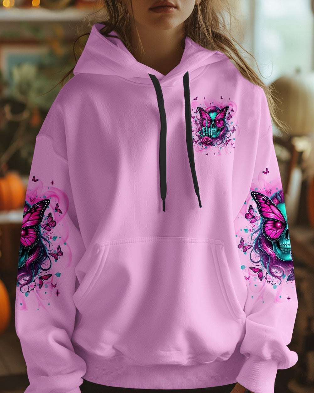 BLISSCORNERS HOW HEARTLESS I CAN BE TATTOO SKULL MESSY BUN ALL OVER PRINT