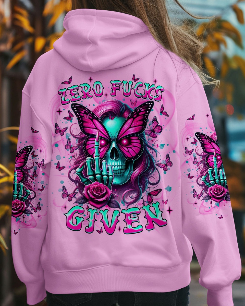 BLISSCORNERS HOW HEARTLESS I CAN BE TATTOO SKULL MESSY BUN ALL OVER PRINT