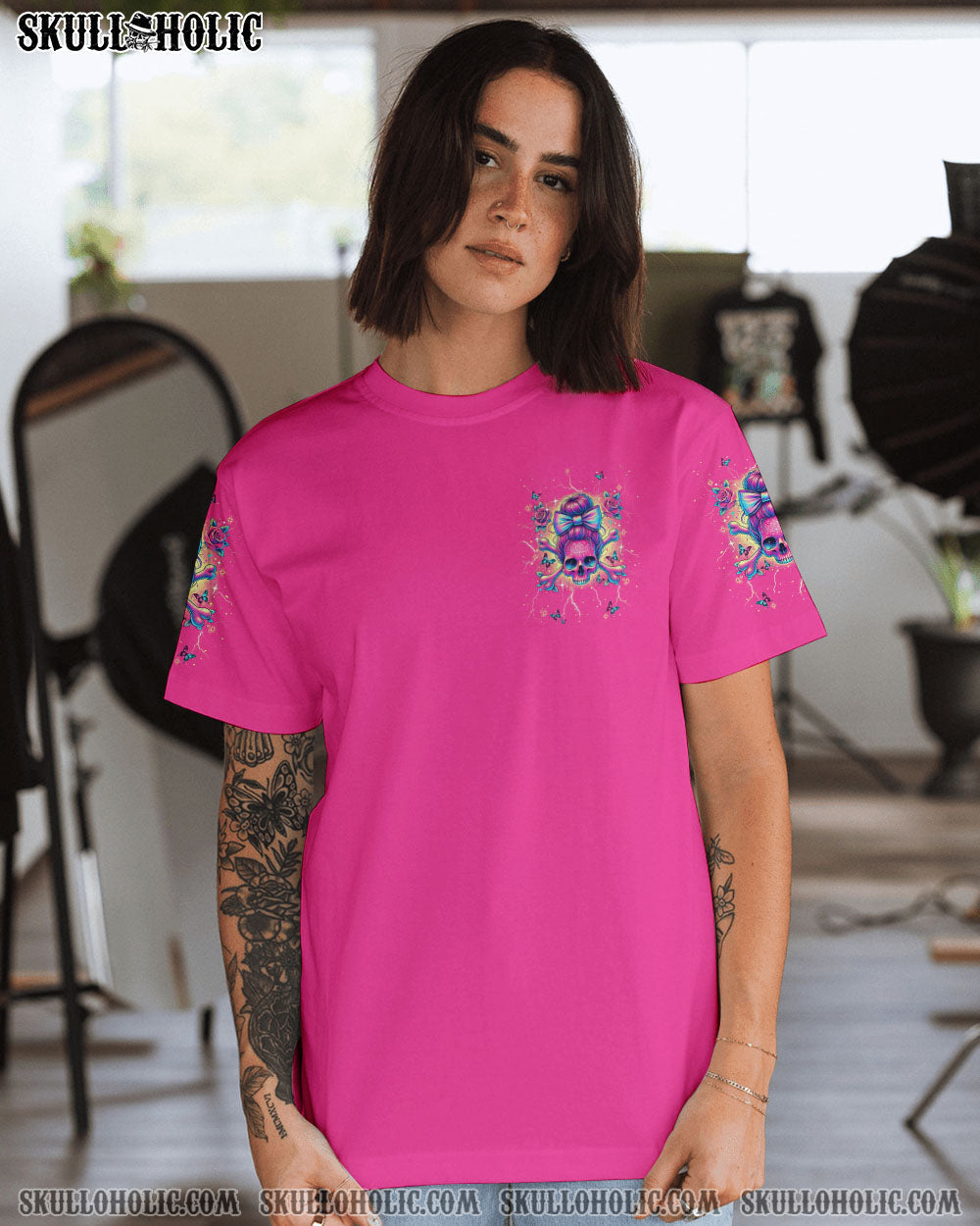 BLISSCORNERS YES I AM A B YES I SPEAK MY MIND SKULL MESSY BUN ALL OVER PRINT