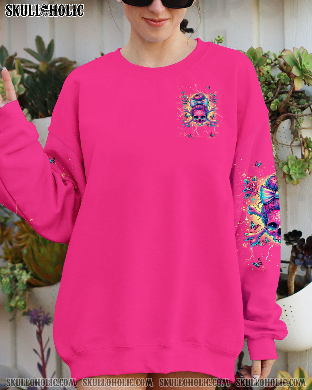 BLISSCORNERS YES I AM A B YES I SPEAK MY MIND SKULL MESSY BUN ALL OVER PRINT