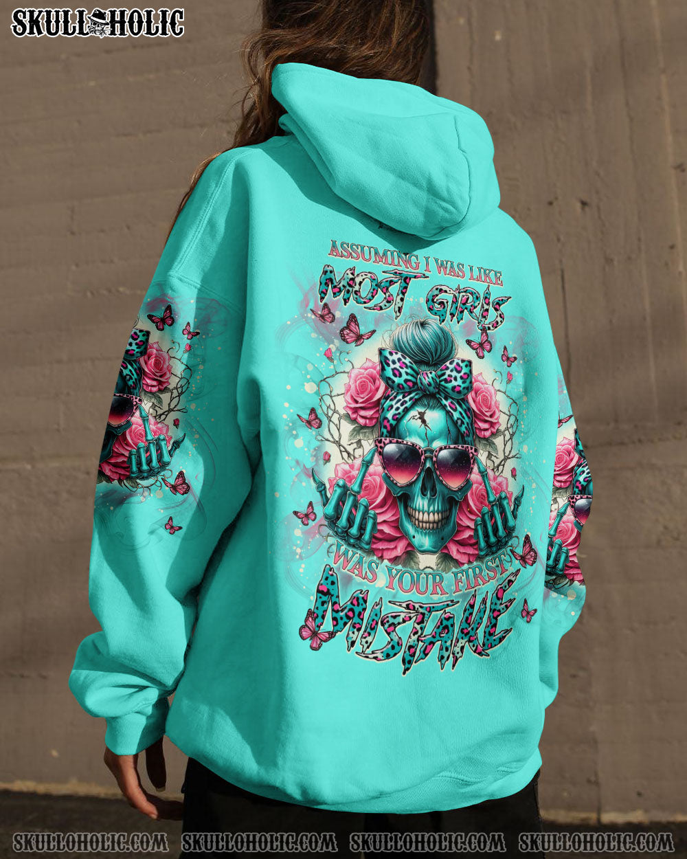 BLISSCORNERS THE KEY TO HAPPINESS MESSY BUN SKULL ALL OVER PRINT