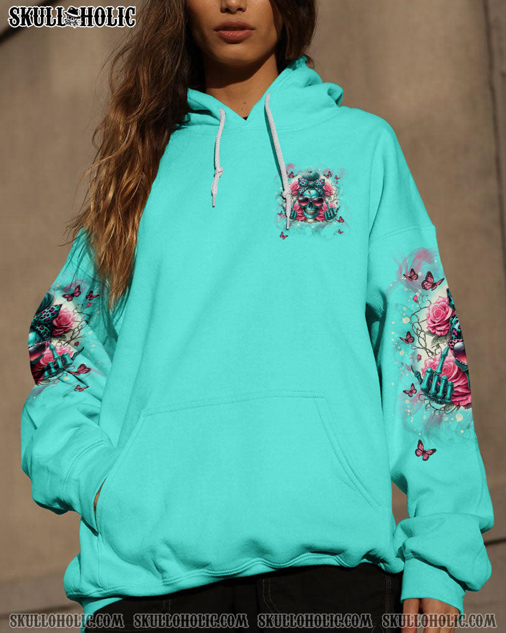 BLISSCORNERS THE KEY TO HAPPINESS MESSY BUN SKULL ALL OVER PRINT