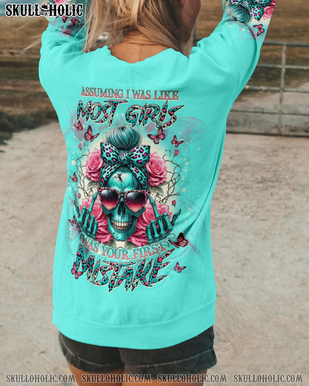 BLISSCORNERS THE KEY TO HAPPINESS MESSY BUN SKULL ALL OVER PRINT