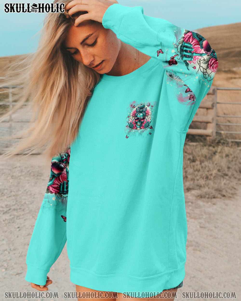BLISSCORNERS THE KEY TO HAPPINESS MESSY BUN SKULL ALL OVER PRINT