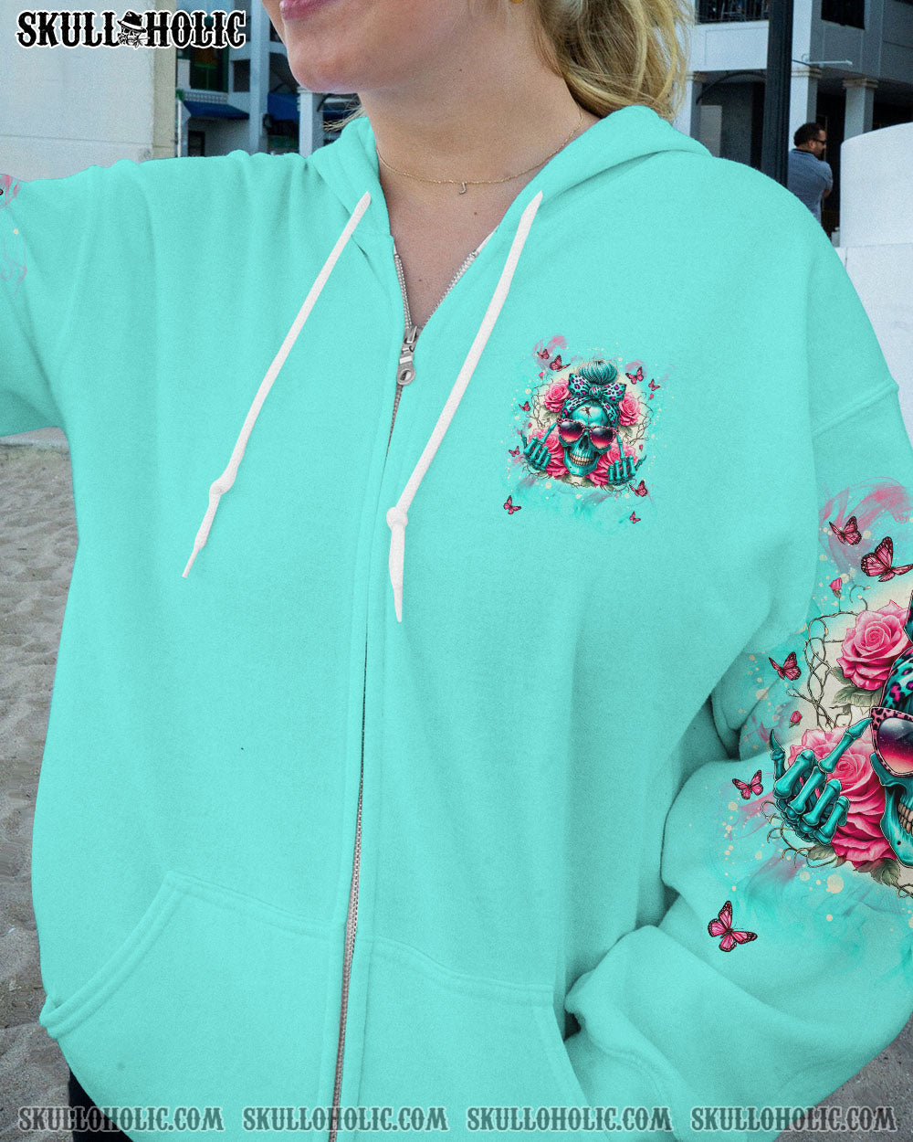 BLISSCORNERS THE KEY TO HAPPINESS MESSY BUN SKULL ALL OVER PRINT