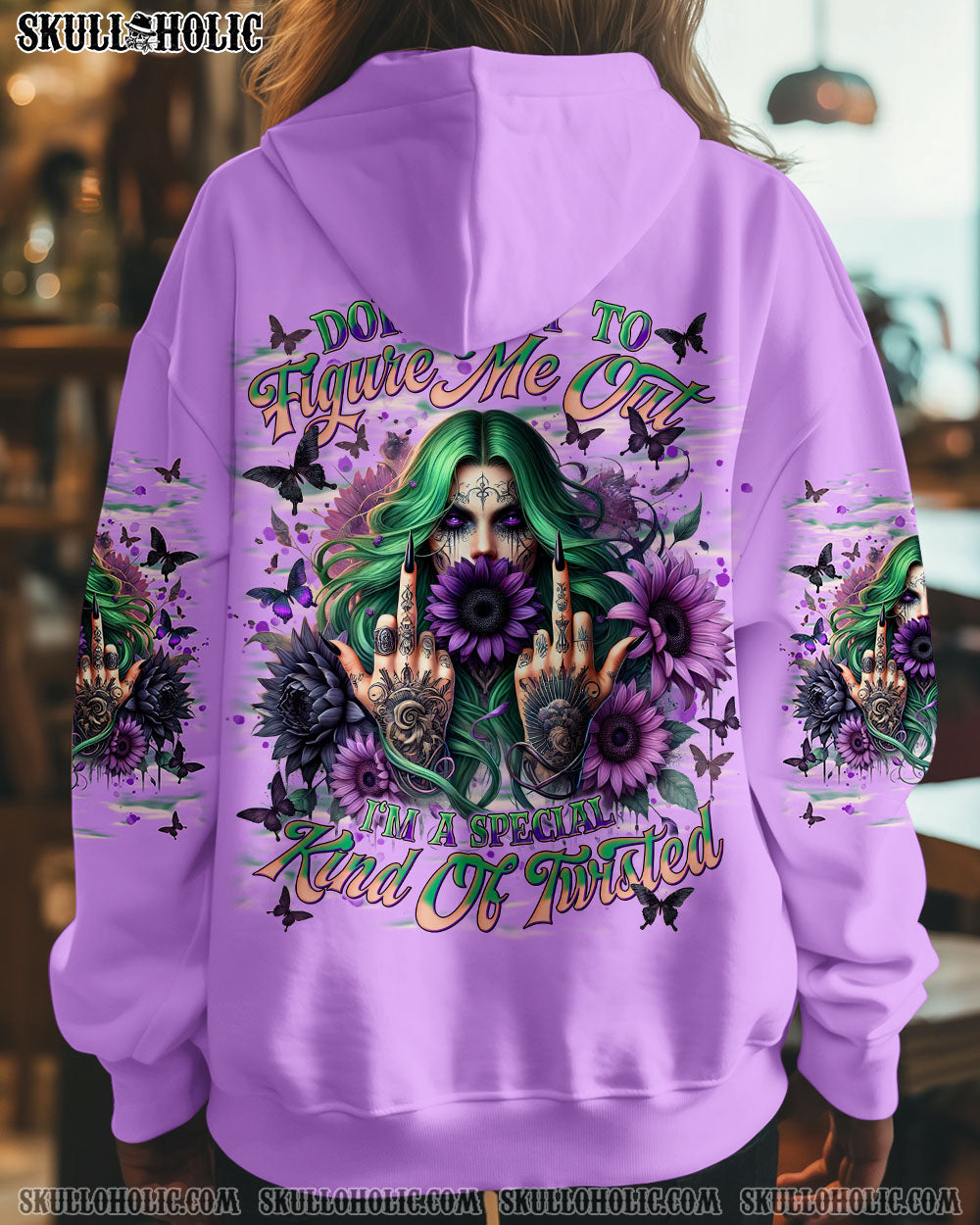 BLISSCORNERS DON'T TRY TO FIGURE ME OUT SKULL LADY ALL OVER PRINT