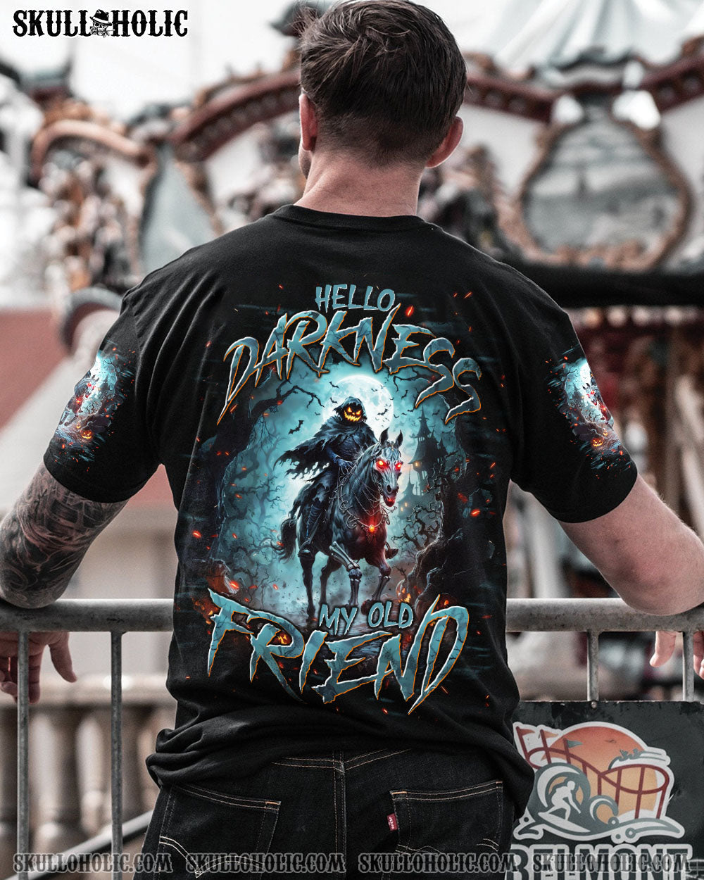 BLISSCORNERS HELLO DARKNESS MY OLD FRIEND HALLOWEEN ALL OVER PRINT