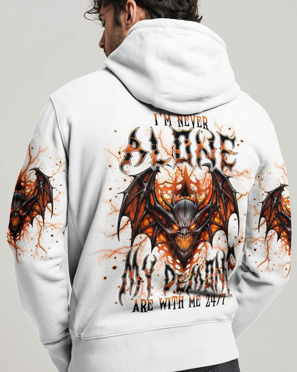 BLISSCORNERS I'M NEVER ALONE SKULL DEMON ALL OVER PRINT