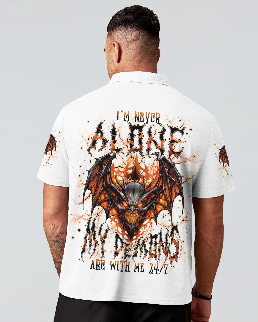 BLISSCORNERS I'M NEVER ALONE SKULL DEMON ALL OVER PRINT