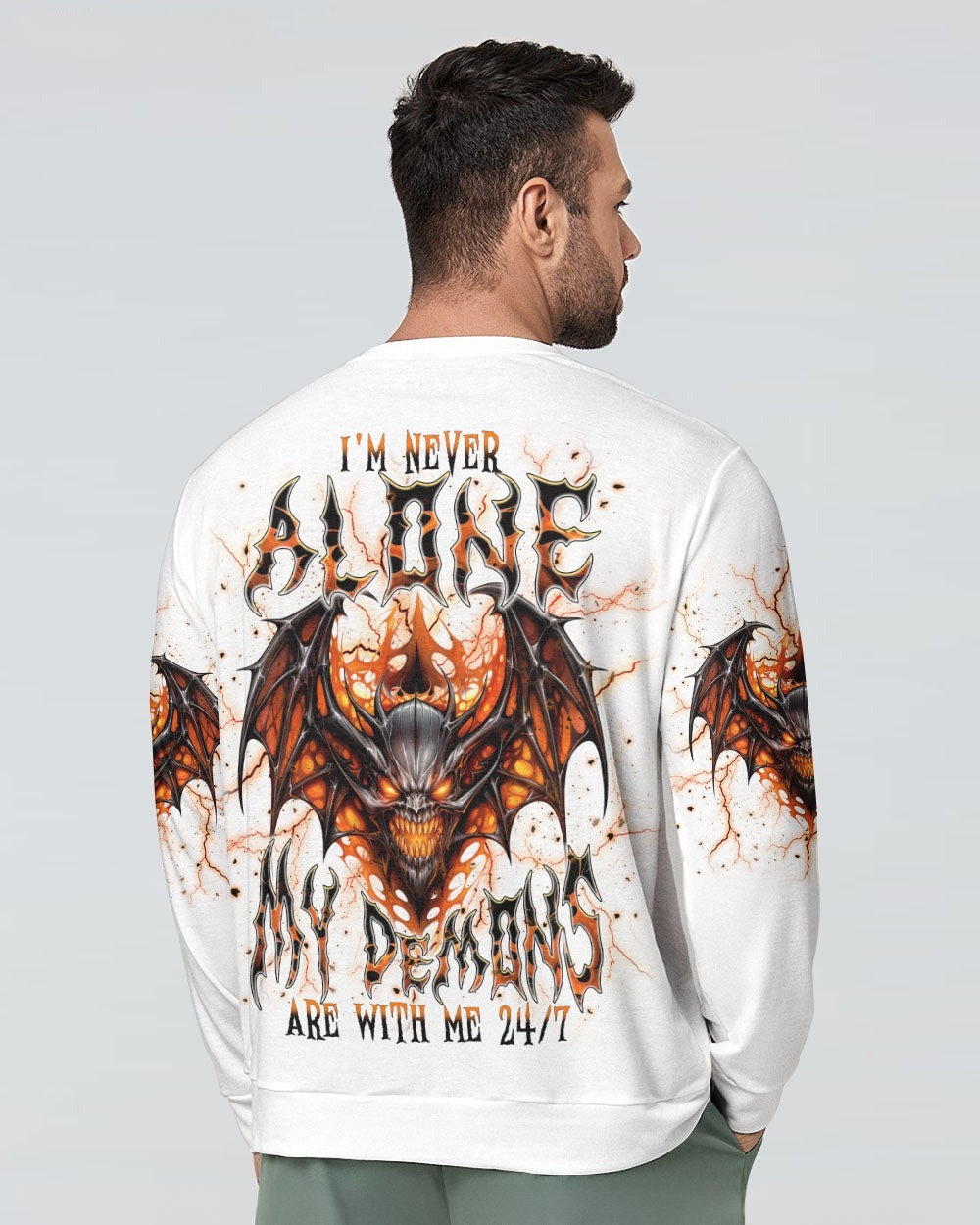 BLISSCORNERS I'M NEVER ALONE SKULL DEMON ALL OVER PRINT