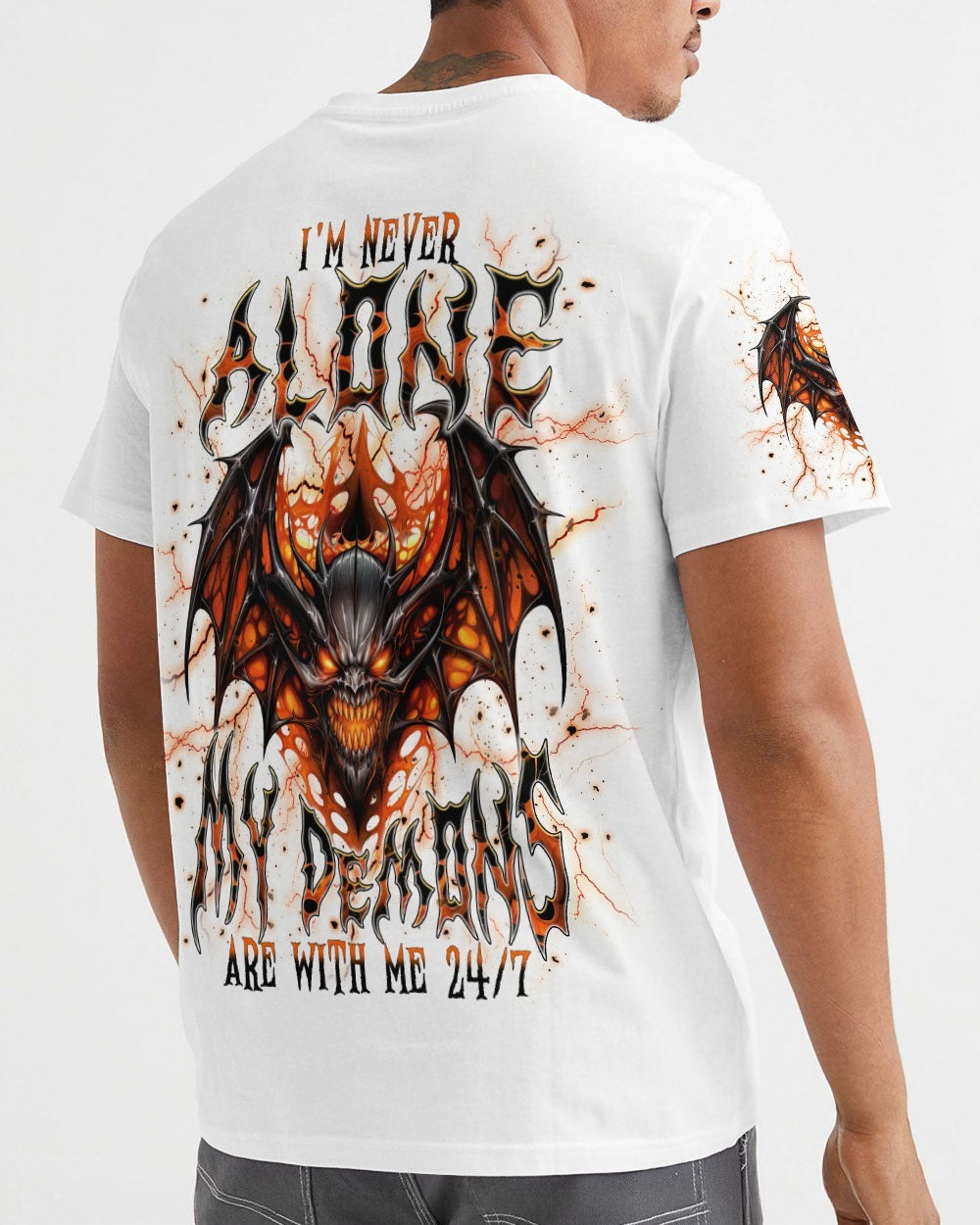 BLISSCORNERS I'M NEVER ALONE SKULL DEMON ALL OVER PRINT