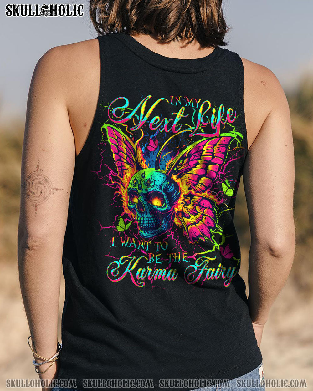 BLISSCORNERS KARMA FAIRY SKULL BUTTERFLY ALL OVER PRINT