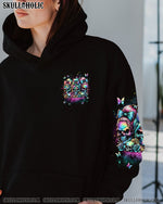 BLISSCORNERS A MOUTH I CAN'T CONTROL SKULL MESSY BUN ROSE ALL OVER PRINT