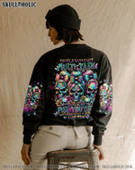 BLISSCORNERS A MOUTH I CAN'T CONTROL SKULL MESSY BUN ROSE ALL OVER PRINT