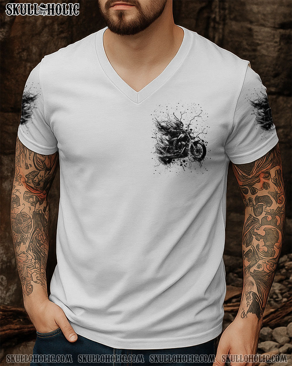 BLISSCORNERS TAKE IT OUT AND PLAY WITH IT BIKER SKULL ALL OVER PRINT