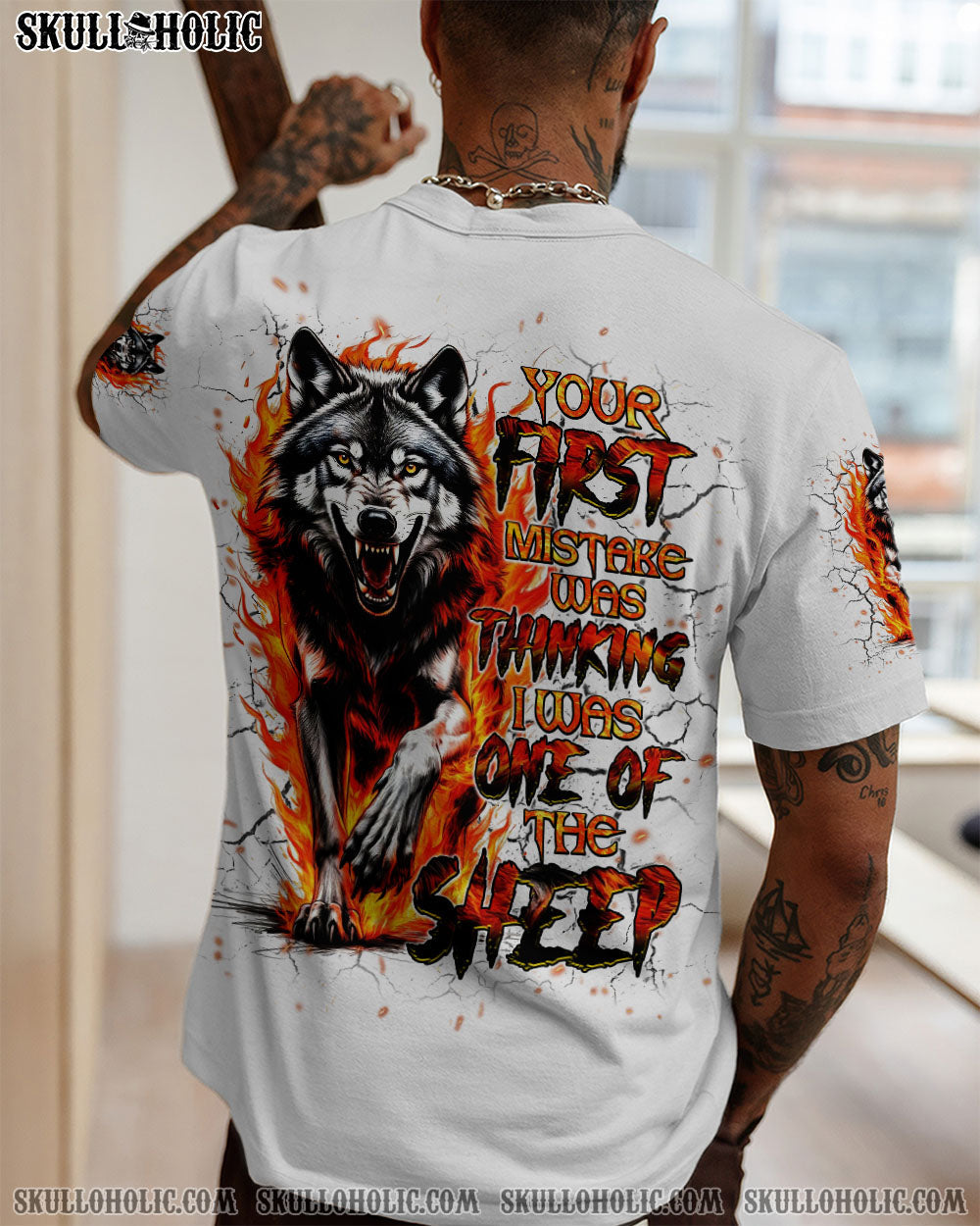 BLISSCORNERS YOUR FIRST MISTAKE WOLF FIRE ALL OVER PRINT