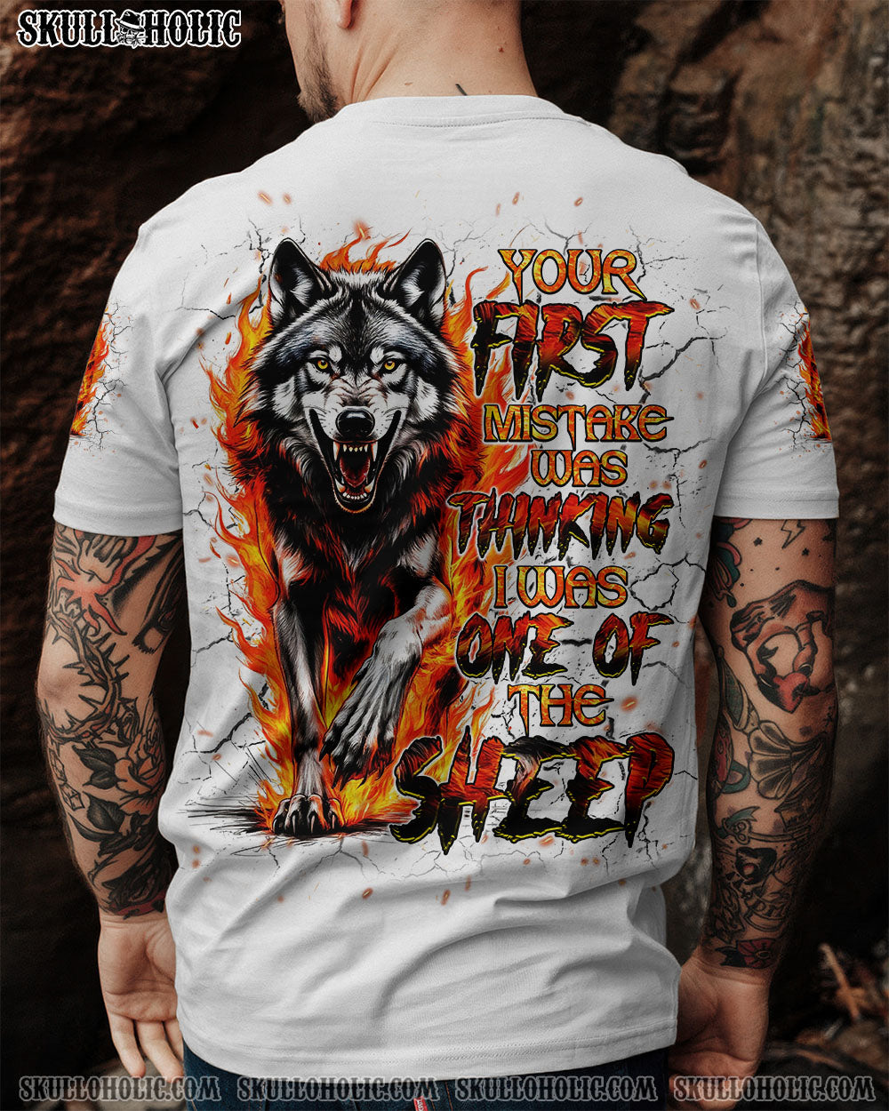 BLISSCORNERS YOUR FIRST MISTAKE WOLF FIRE ALL OVER PRINT