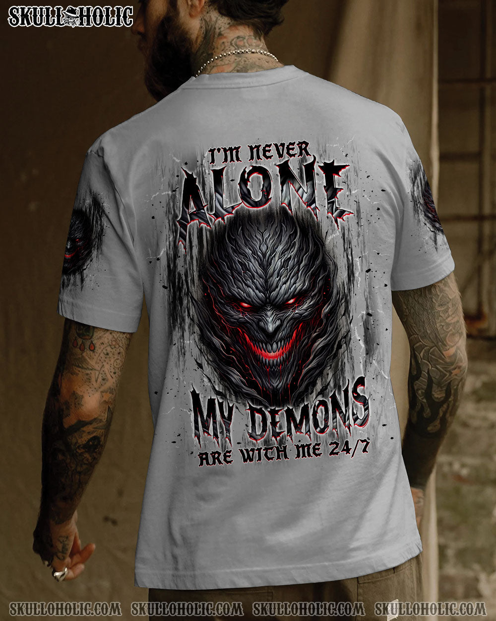 BLISSCORNERS I'M NEVER ALONE MY DEMONS ARE WITH ME 24/7 ALL OVER PRINT
