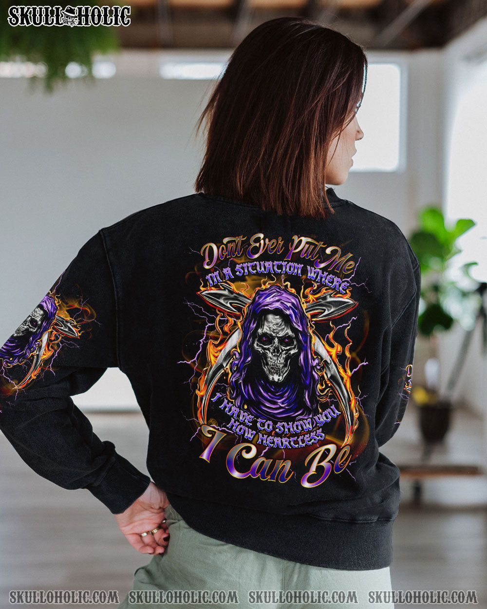 BLISSCORNERS HOW HEARTLESS I CAN BE SKULL REAPER ALL OVER PRINT