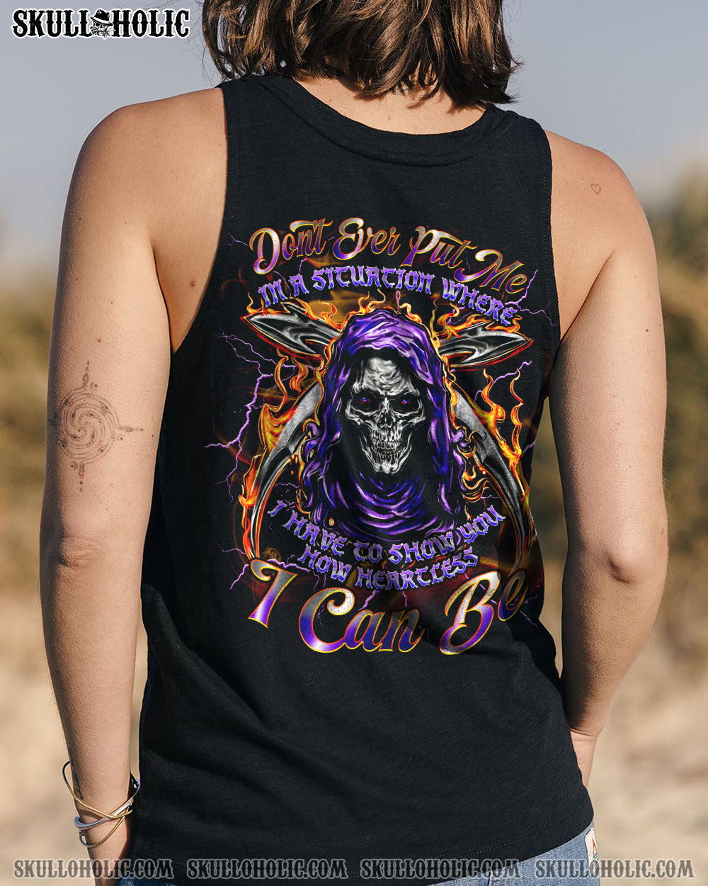 BLISSCORNERS HOW HEARTLESS I CAN BE SKULL REAPER ALL OVER PRINT