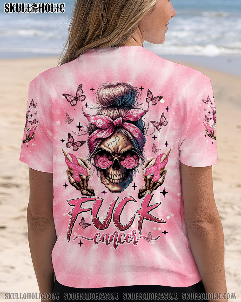 BLISSCORNERS TODAY'S MOOD SKULL MESSY BUN ALL OVER PRINT