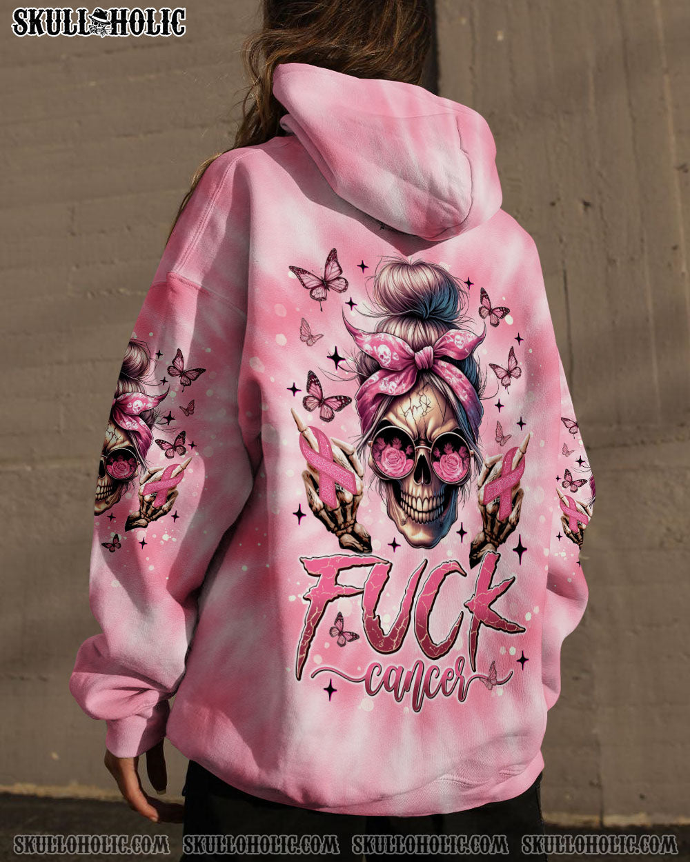BLISSCORNERS TODAY'S MOOD SKULL MESSY BUN ALL OVER PRINT