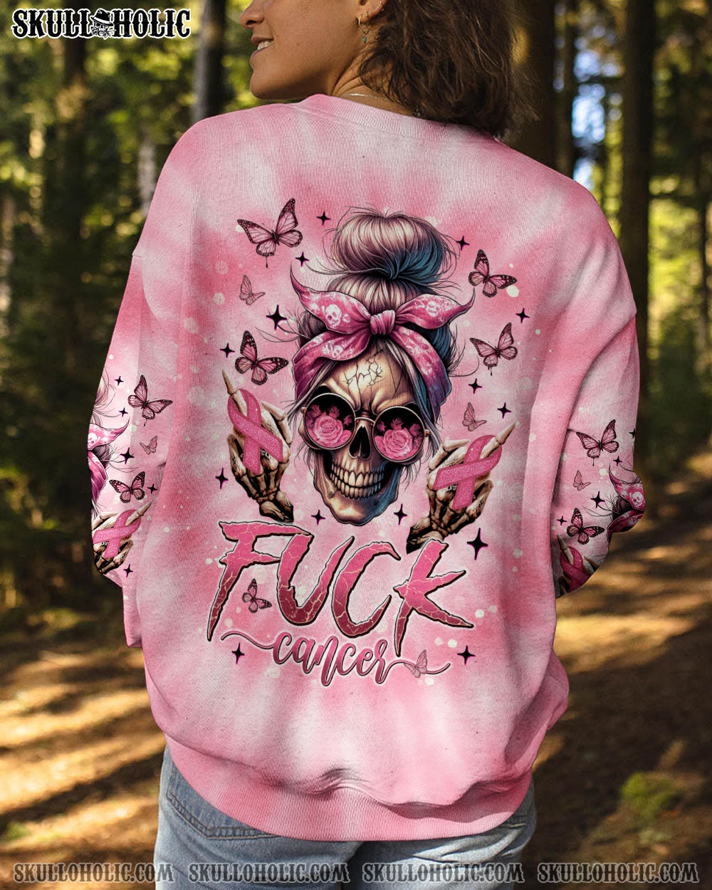 BLISSCORNERS TODAY'S MOOD SKULL MESSY BUN ALL OVER PRINT