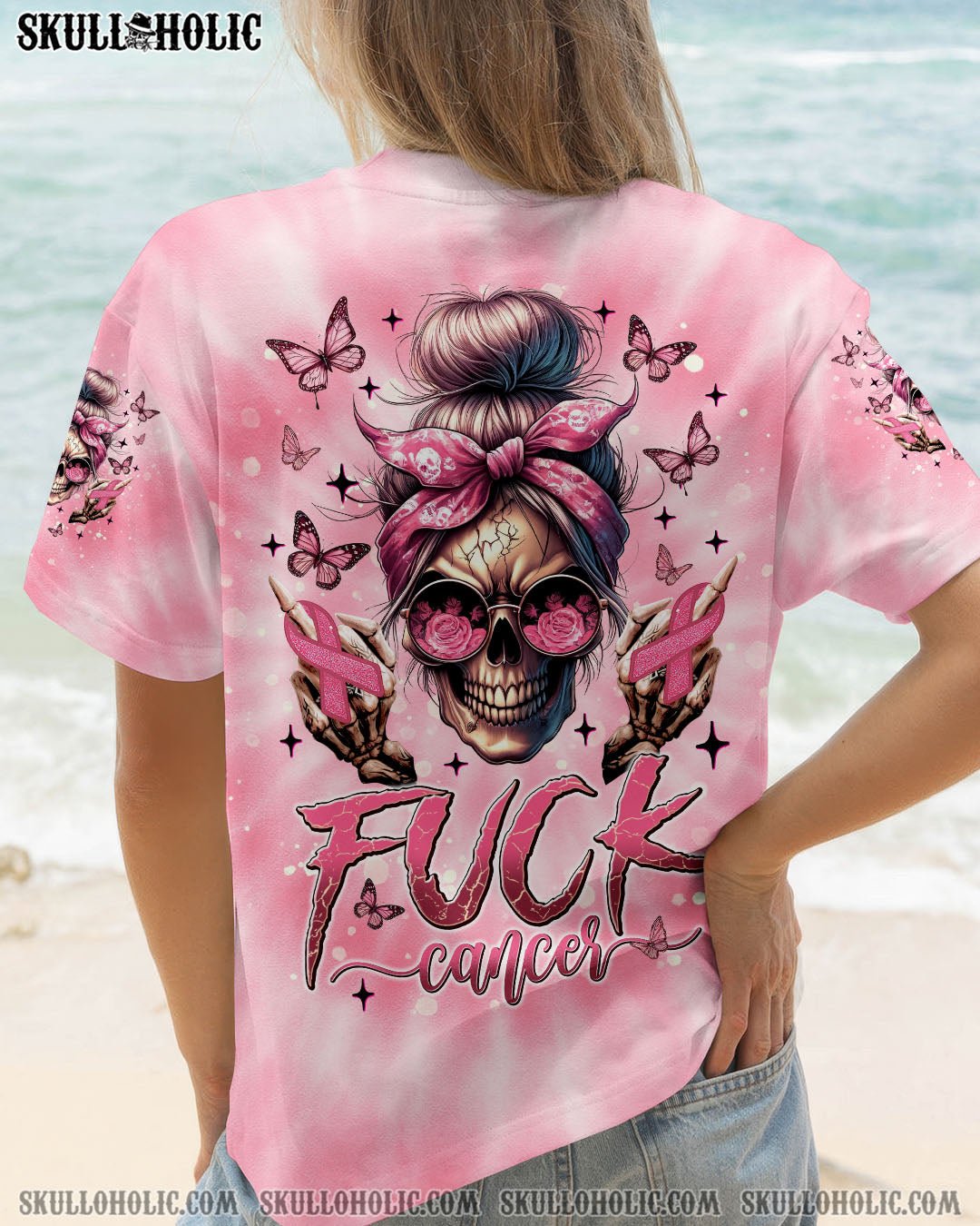 BLISSCORNERS TODAY'S MOOD SKULL MESSY BUN ALL OVER PRINT