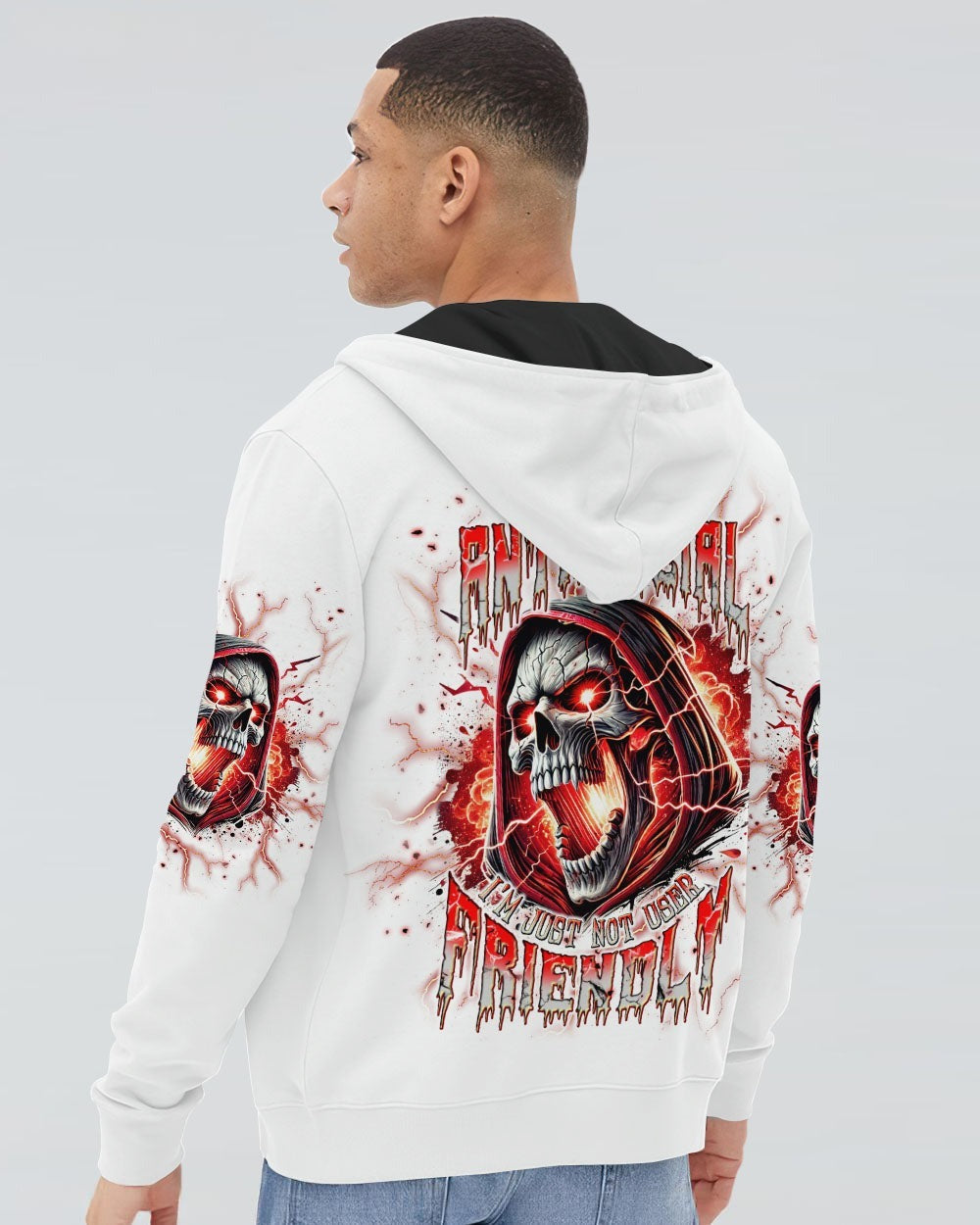 BLISSCORNERS I'M NOT ANTI-SOCIAL MAD SKULL REAPER ALL OVER PRINT
