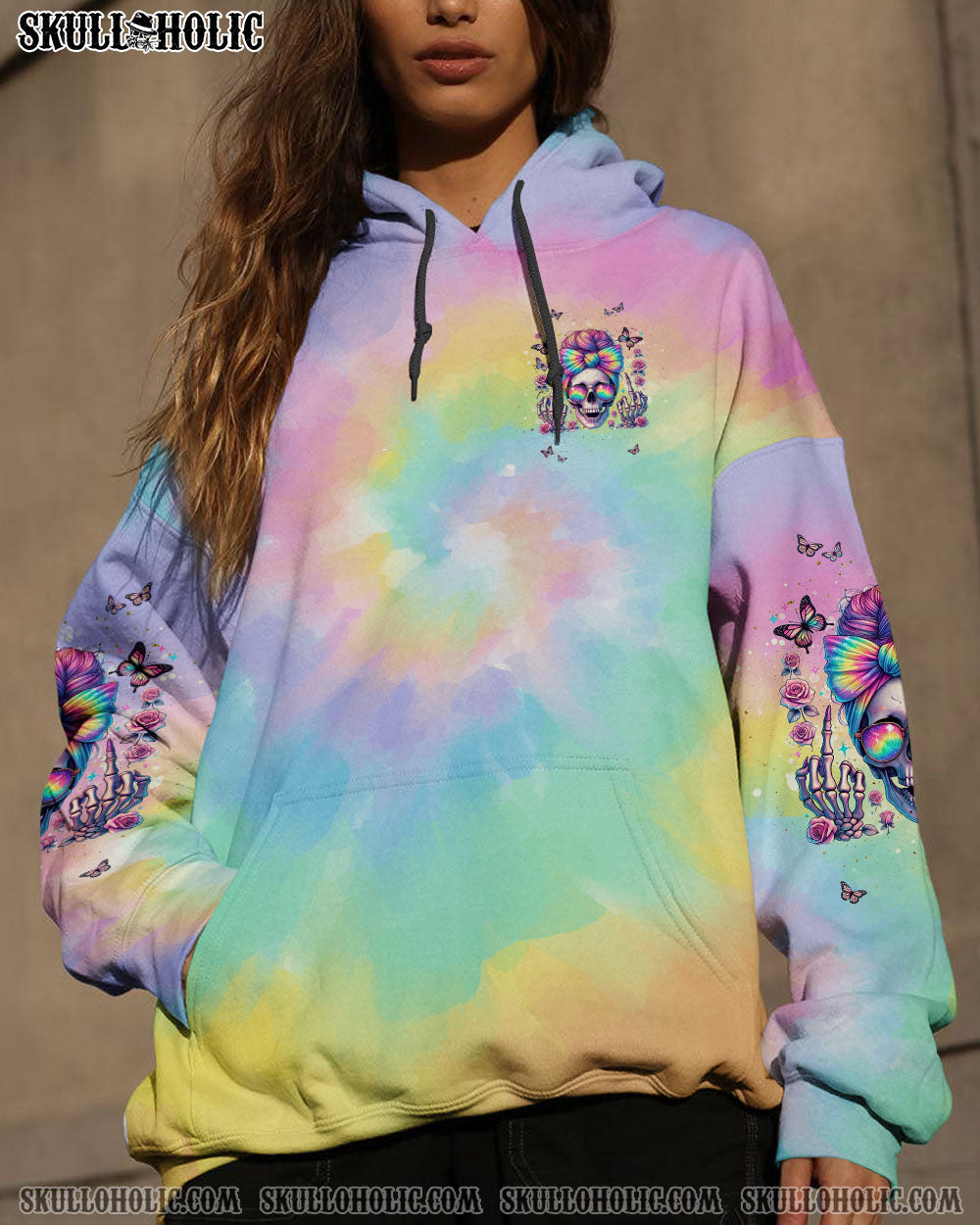 BLISSCORNERS I'M NOT A HOT MESS MESSY BUN SKULL ALL OVER PRINT