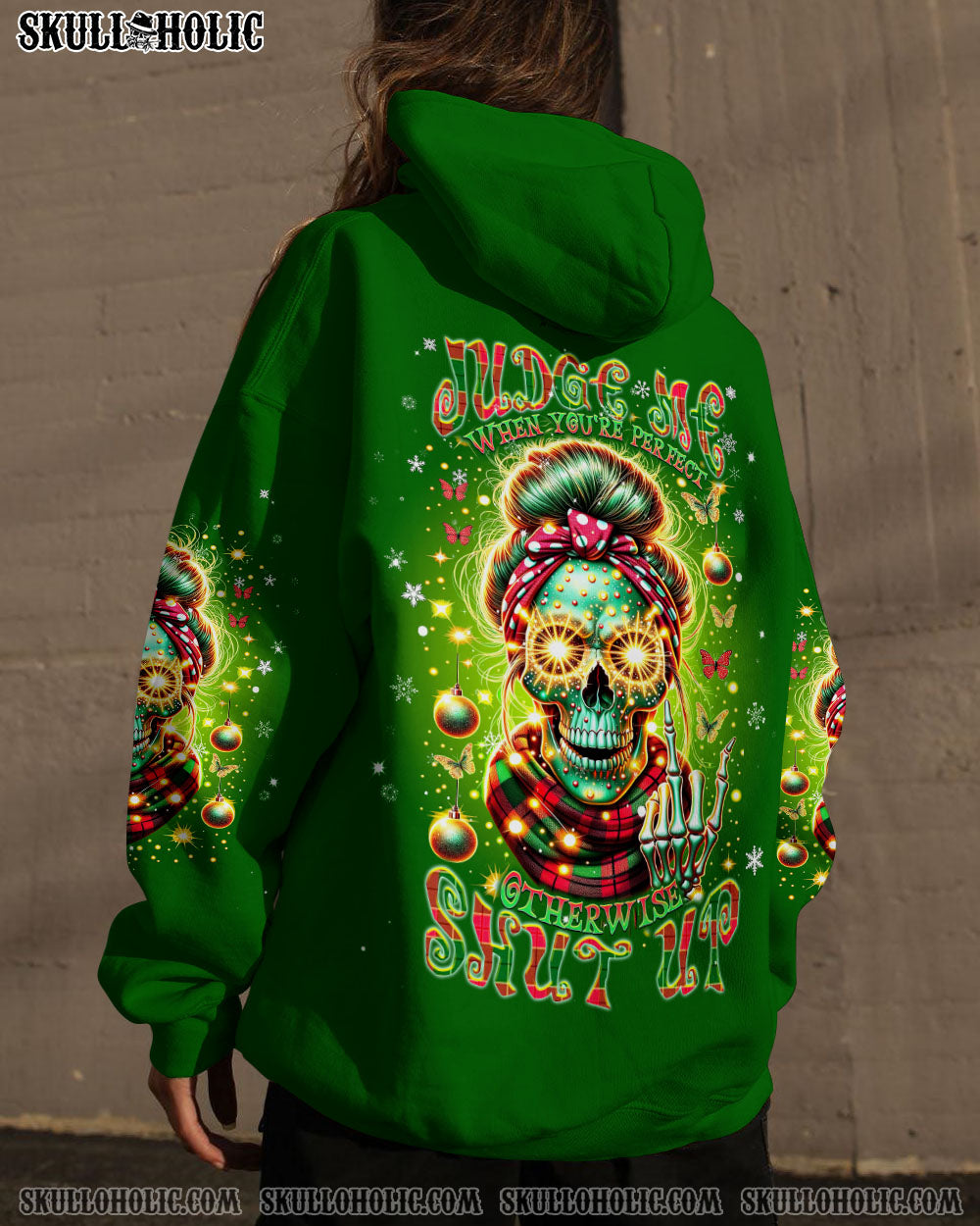 BLISSCORNERS MY GIVE A F IS BROKEN CHRISTMAS MESSY BUN ALL OVER PRINT