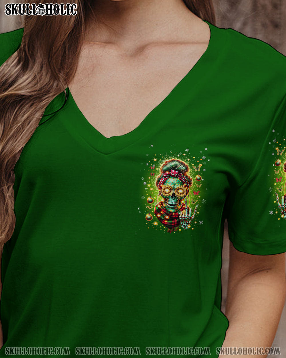 BLISSCORNERS MY GIVE A F IS BROKEN CHRISTMAS MESSY BUN ALL OVER PRINT