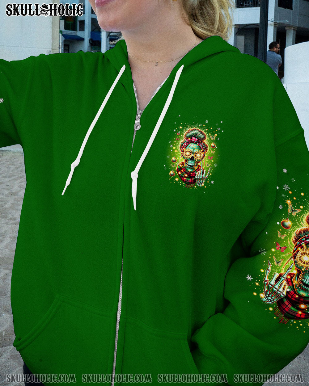 BLISSCORNERS MY GIVE A F IS BROKEN CHRISTMAS MESSY BUN ALL OVER PRINT