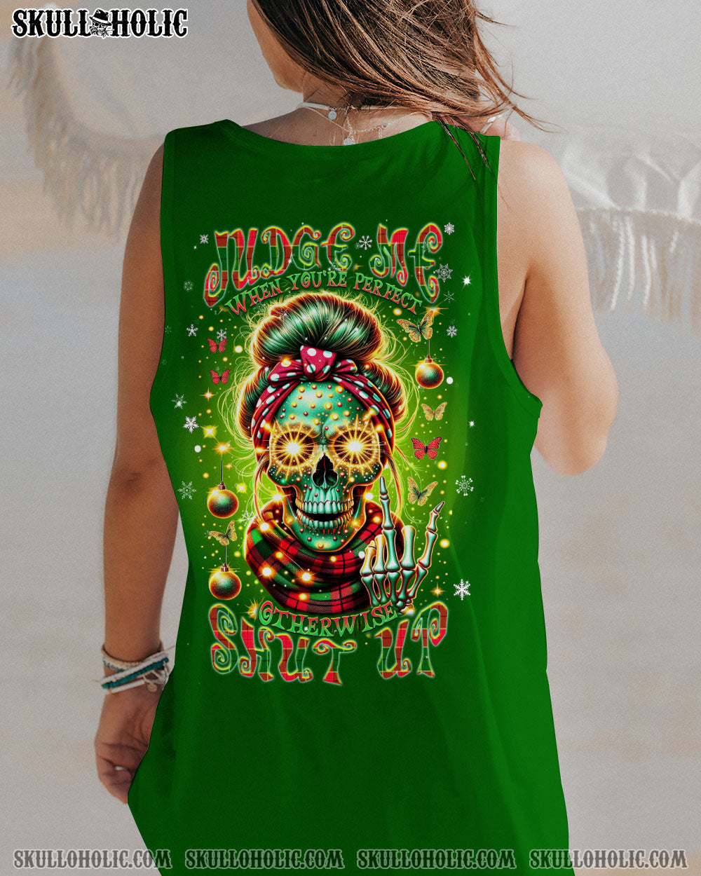 BLISSCORNERS MY GIVE A F IS BROKEN CHRISTMAS MESSY BUN ALL OVER PRINT