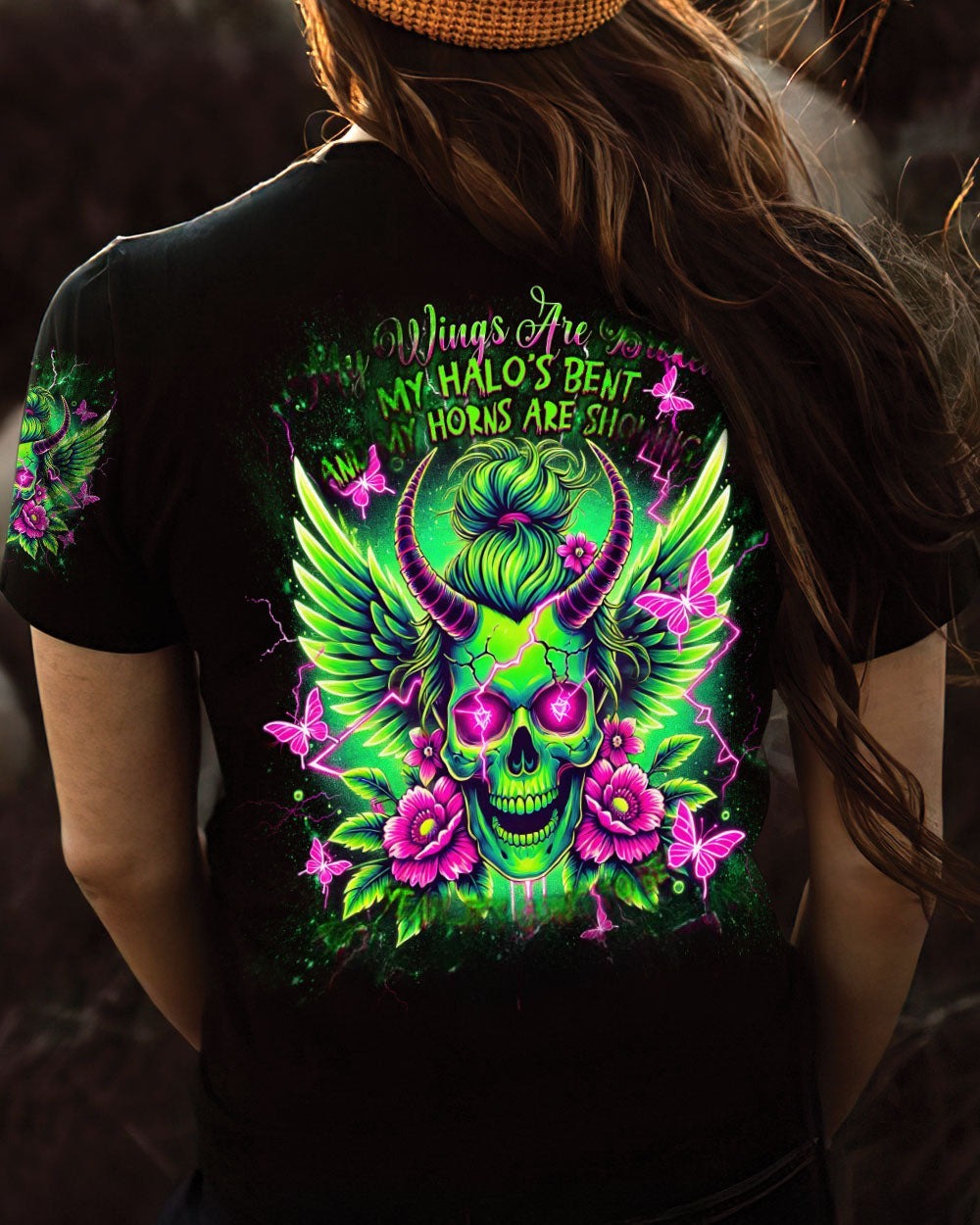 BLISSCORNERS IT'S GOING TO BE ONE OF THOSE DAYS MESSY BUN SKULL ALL OVER PRINT