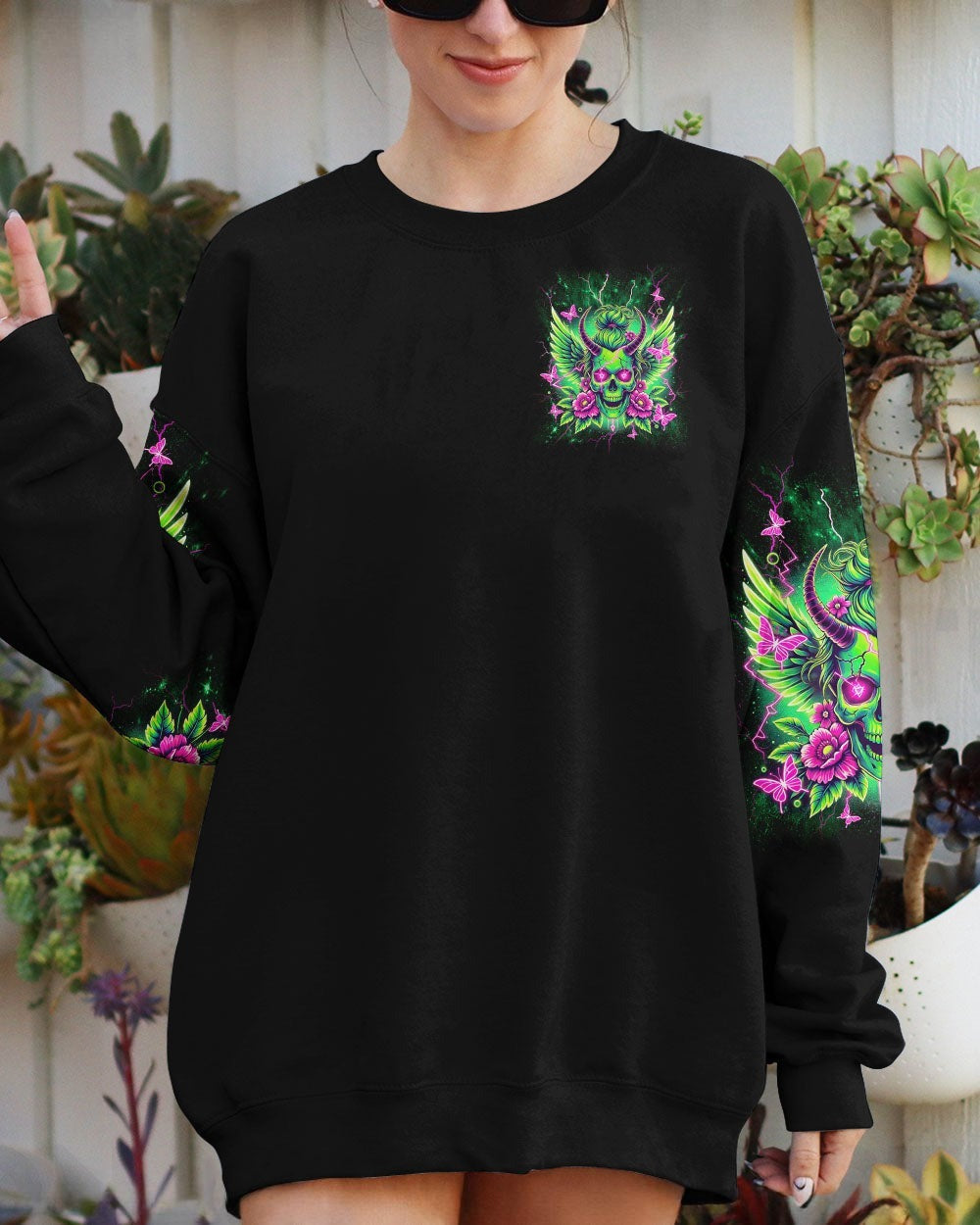 BLISSCORNERS IT'S GOING TO BE ONE OF THOSE DAYS MESSY BUN SKULL ALL OVER PRINT