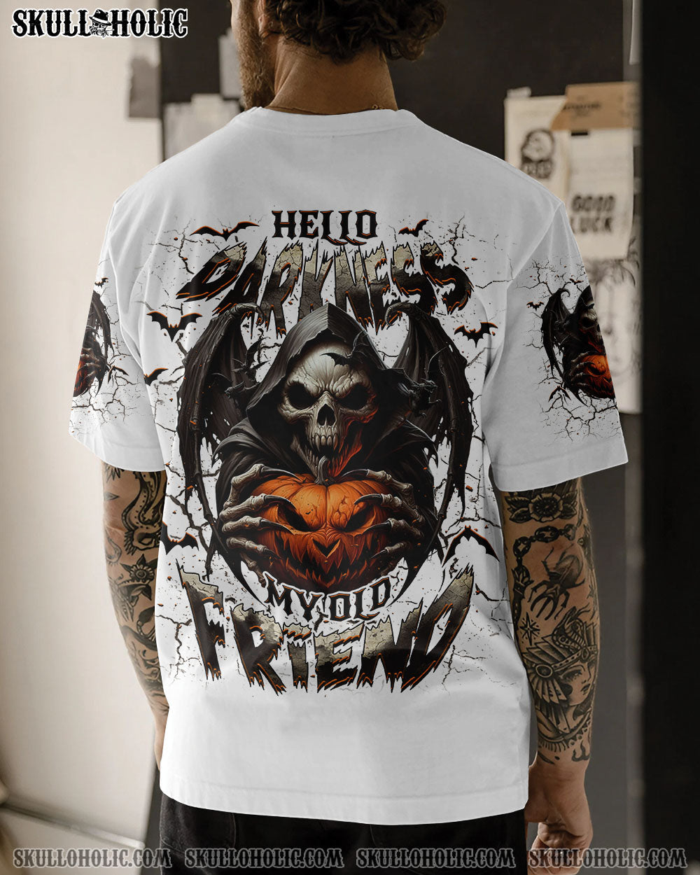 BLISSCORNERS HELLO DARKNESS MY OLD FRIEND HALLOWEEN ALL OVER PRINT