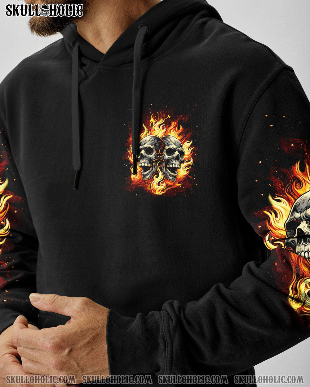 BLISSCORNERS DON'T TRY TO FIGURE ME OUT FIRE SKULL ALL OVER PRINT