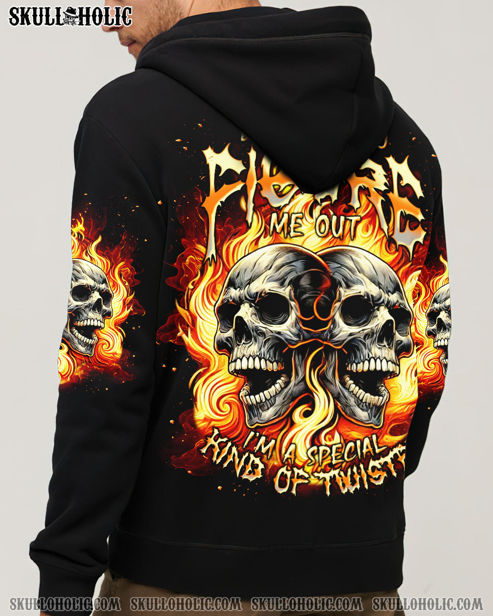 BLISSCORNERS DON'T TRY TO FIGURE ME OUT FIRE SKULL ALL OVER PRINT
