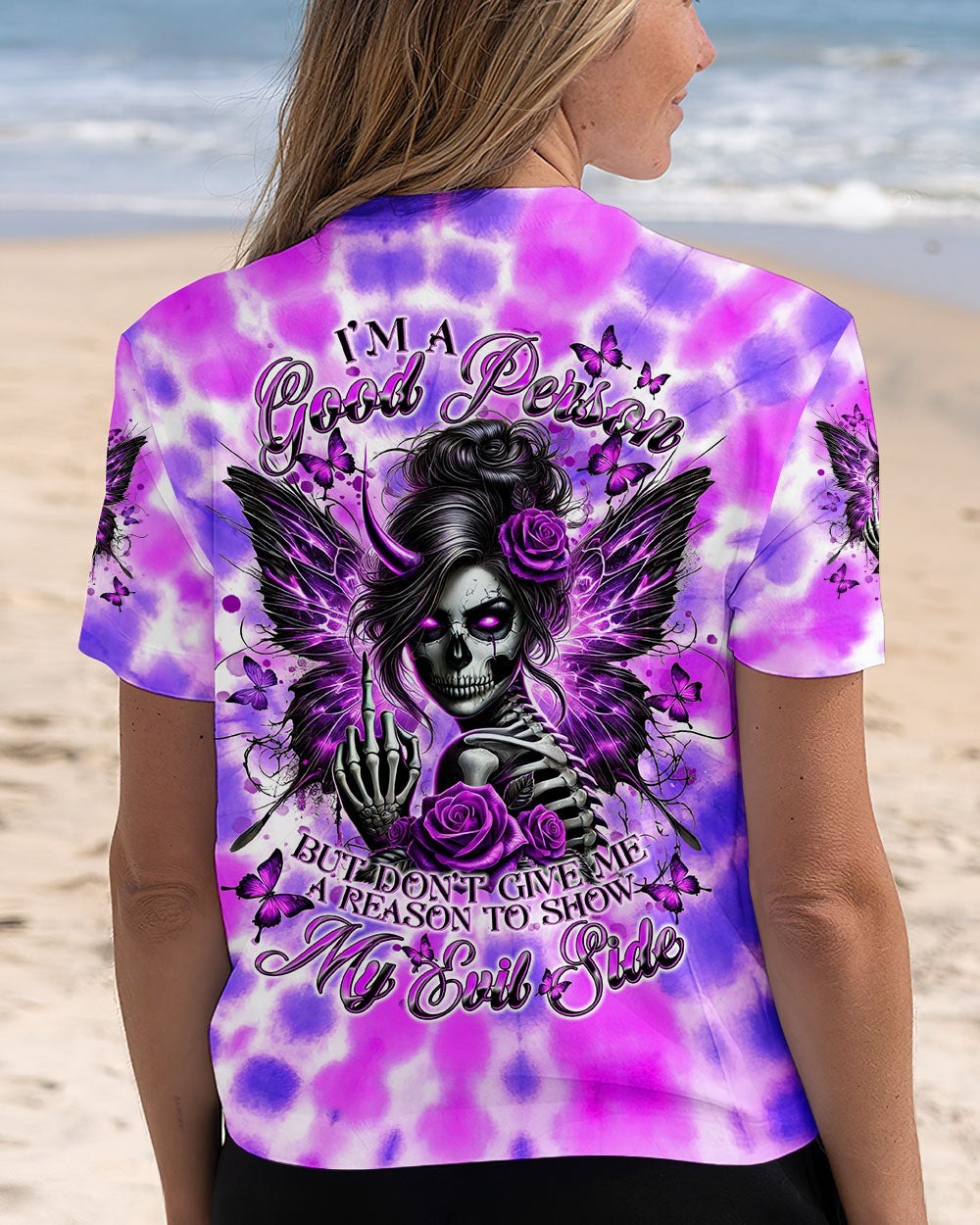 BLISSCORNERS HOW HEARTLESS I CAN BE TATTOO SKULL MESSY BUN ALL OVER PRINT