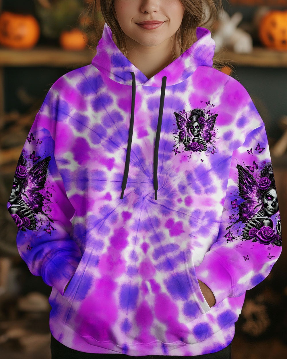 BLISSCORNERS HOW HEARTLESS I CAN BE TATTOO SKULL MESSY BUN ALL OVER PRINT