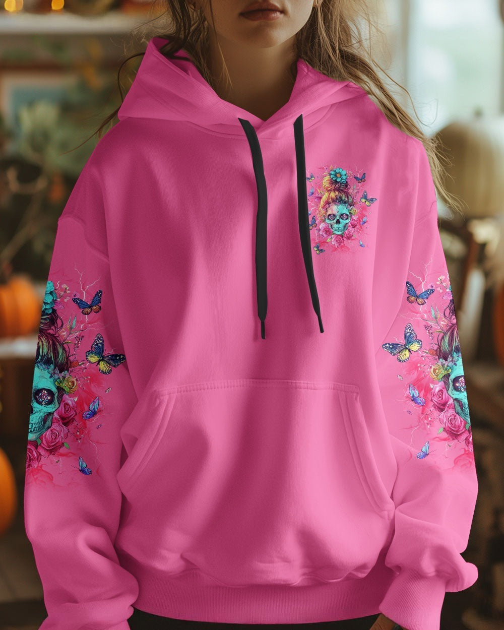BLISSCORNERS GOD GIFTED ME TWO TITLES MOM AND GRANDMA MESSY BUN SKULL ALL OVER PRINT
