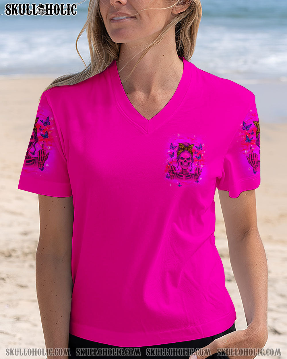 BLISSCORNERS THE GOOD GIRL IN ME ROSE SKULL MESSY BUN   ALL OVER PRINT