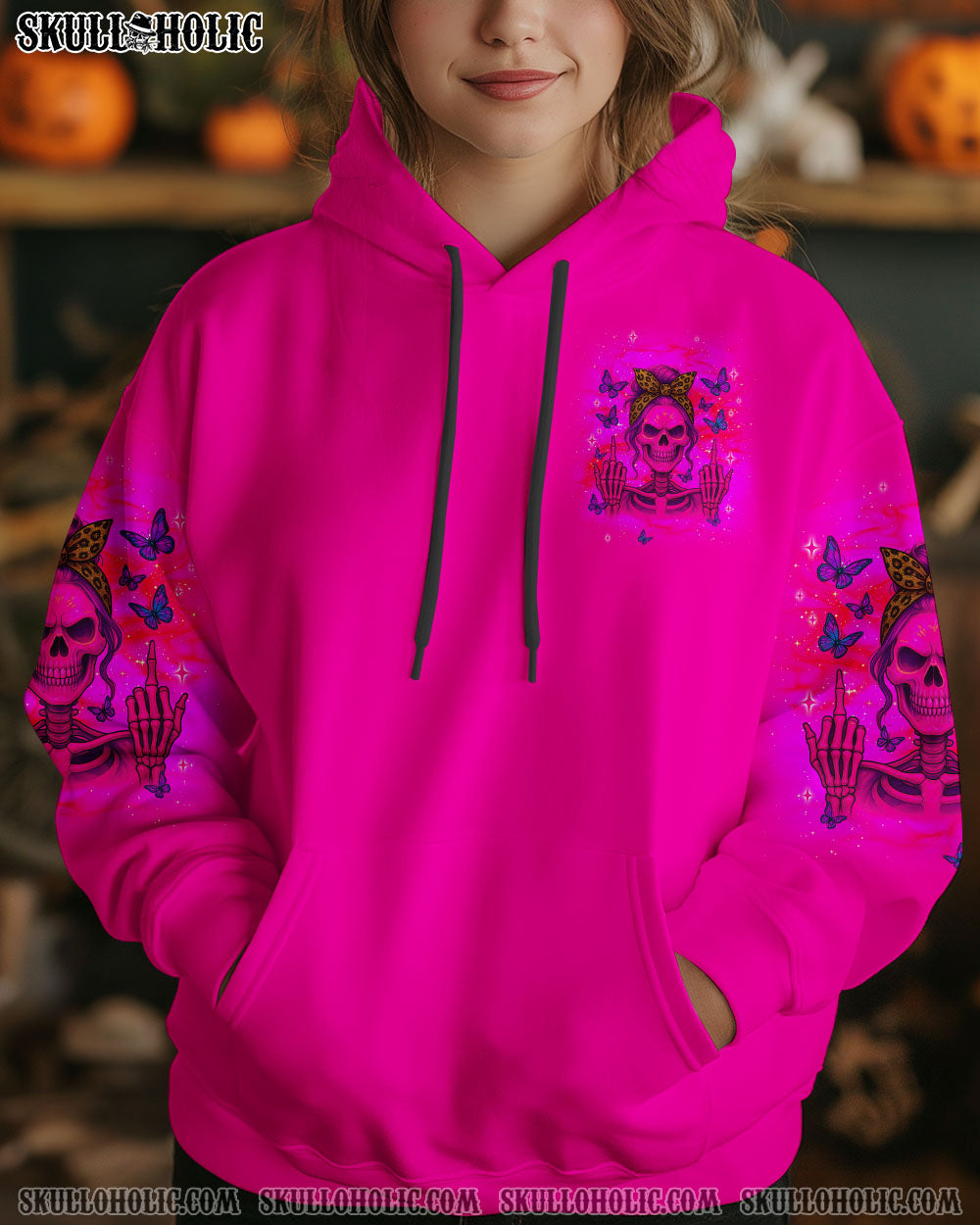 BLISSCORNERS THE GOOD GIRL IN ME ROSE SKULL MESSY BUN   ALL OVER PRINT