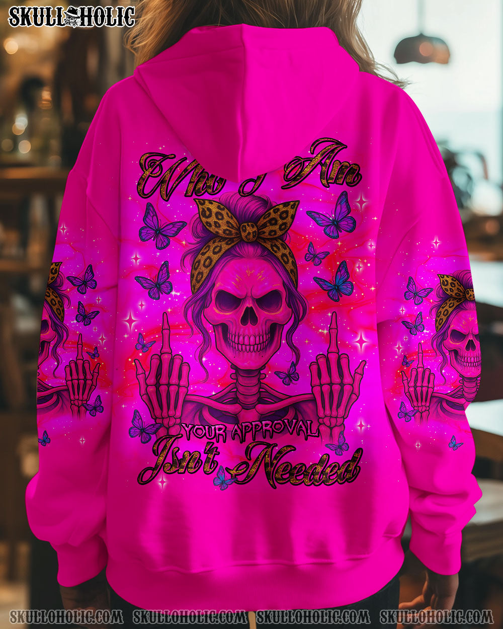 BLISSCORNERS THE GOOD GIRL IN ME ROSE SKULL MESSY BUN   ALL OVER PRINT