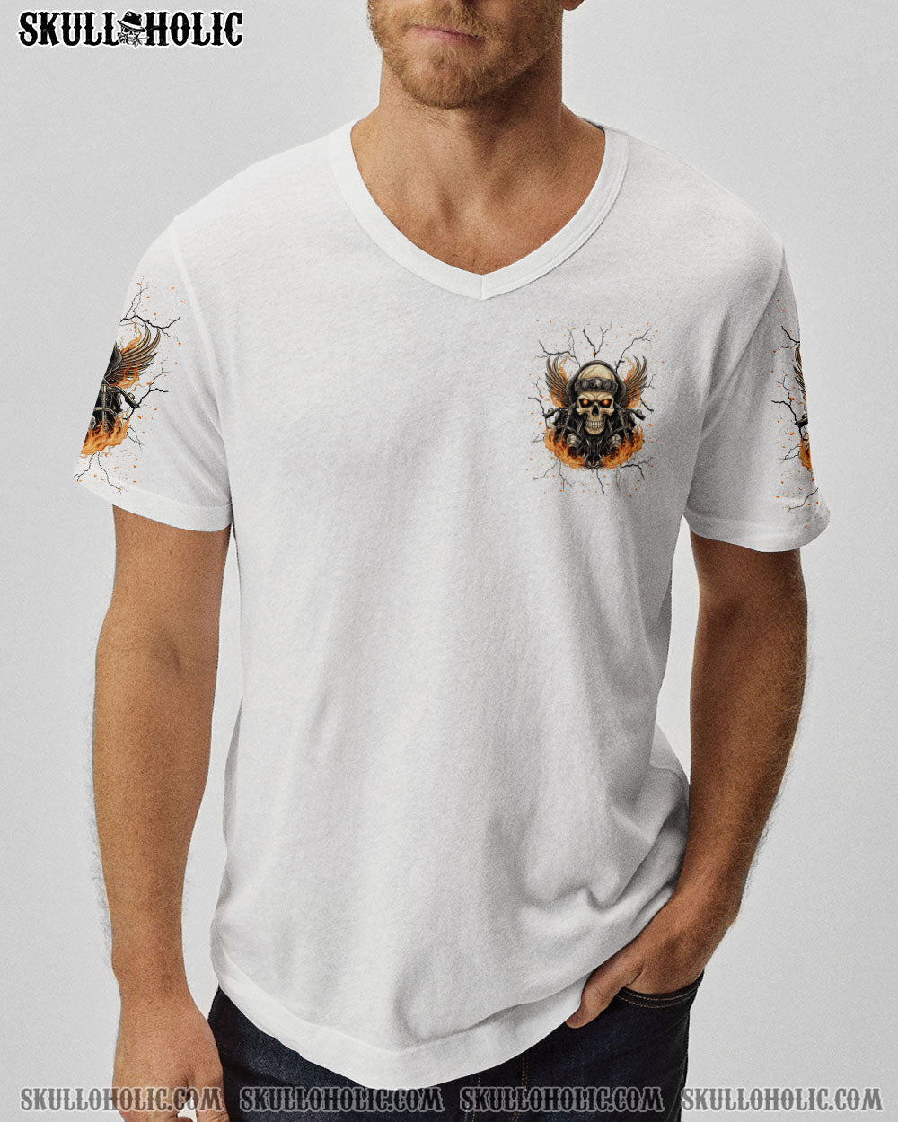 BLISSCORNERS BIKERS SMILE BACK SKULL BIKER  ALL OVER PRINT