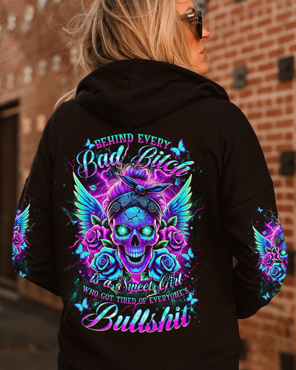BLISSCORNERS IT'S GOING TO BE ONE OF THOSE DAYS MESSY BUN SKULL ALL OVER PRINT